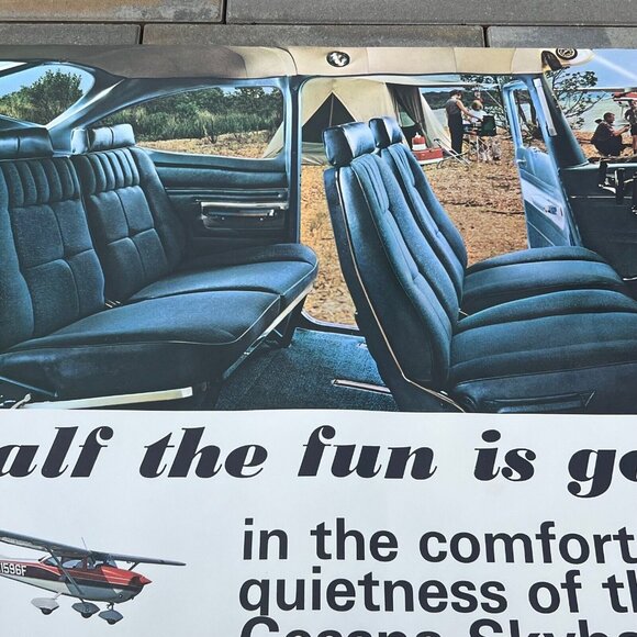 Cessna Skyhawk Vtg Orig Advertising Poster "Half the fun is going" 22-1/2x28-3/8 - Picture 11 of 14